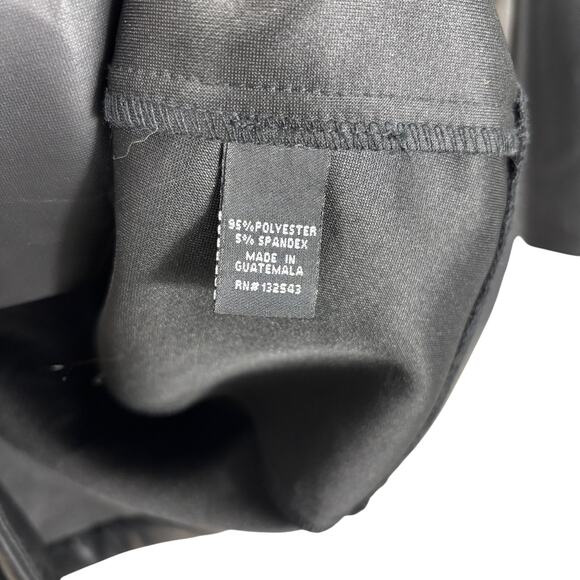 Wearever Black Faux Leather Retro Mini Dress Tunic Jacket Size M Button Front - Picture 7 of 8